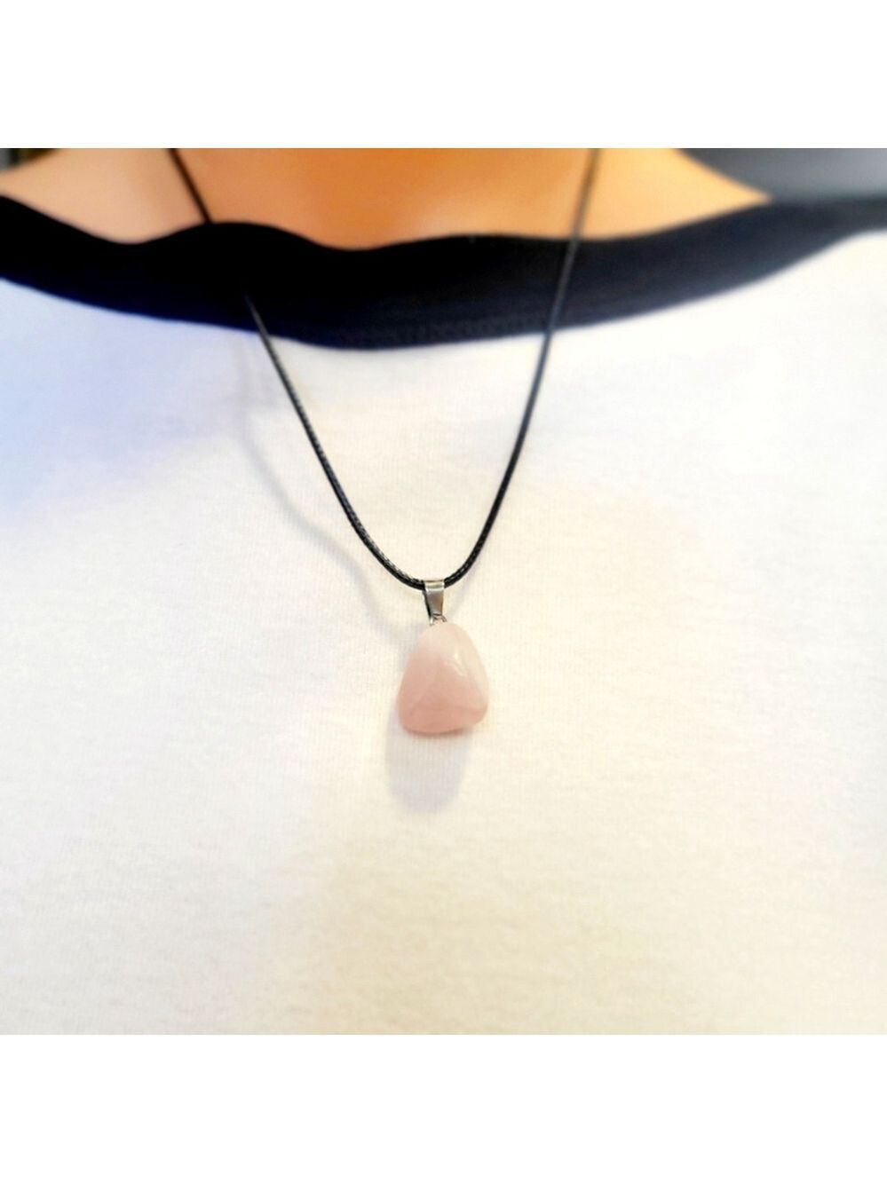 Rose Quartz Crystal Pendant Necklace Natural